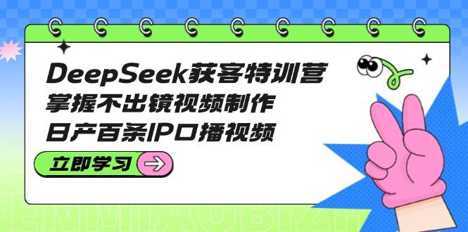 DeepSeek获客特训营：掌握不出镜视频制作，日产百条IP口播视频-优优网创