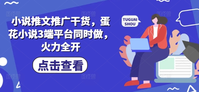 小说推文推广干货，蛋花小说3端平台同时做，火力全开-优优网创